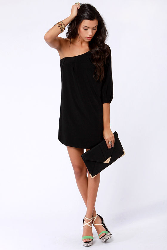 one sleeve shift dress