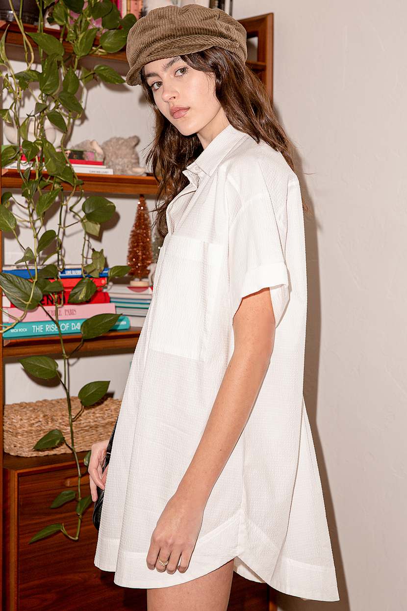 high low button down shirt dress Our Solid Button Up High Low Shirt Dress Without Belt is such a vibe