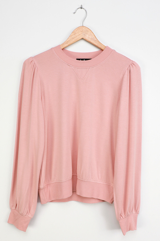 Hit the Snooze Blush Pink Long Sleeve Pullover Sweatshirt 1