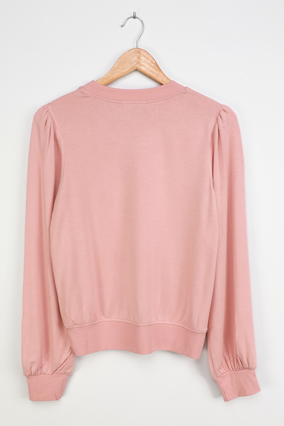 Hit the Snooze Blush Pink Long Sleeve Pullover Sweatshirt 5