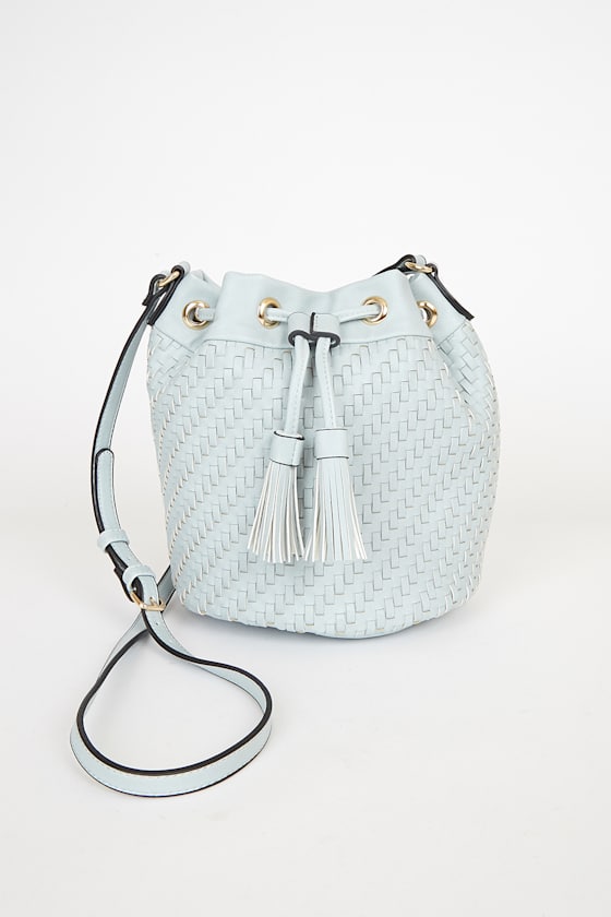 Day to Day Style Light Blue Woven Bucket Bag 3