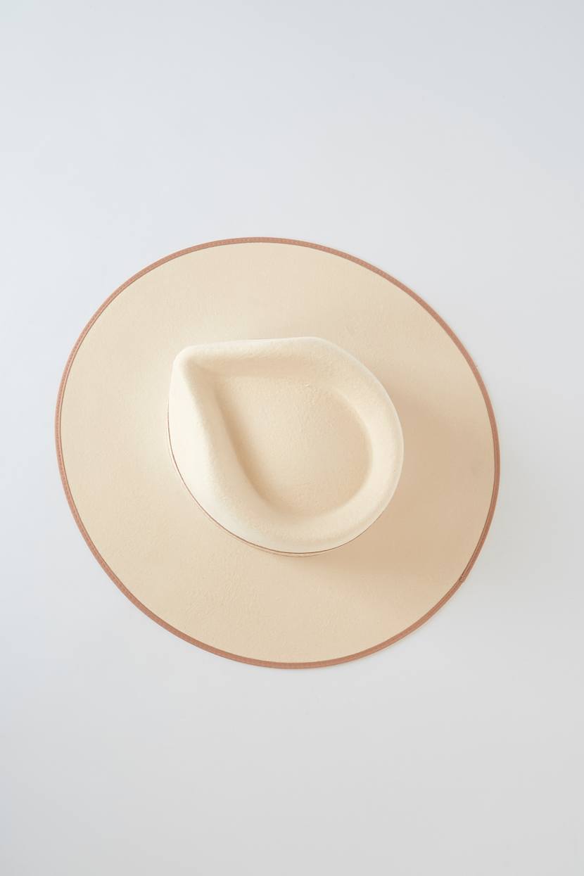 Lack of Color Rancher Blush and Ivory Special Wool Fedora Hat Lack Of Color 100% Australian Wool Wide Brim Fedora Rancher  main image 4