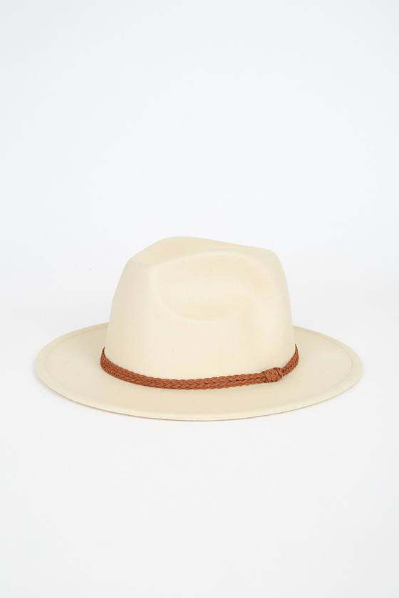 Cute Beige Hat - Fedora Hat - Felt Hat 