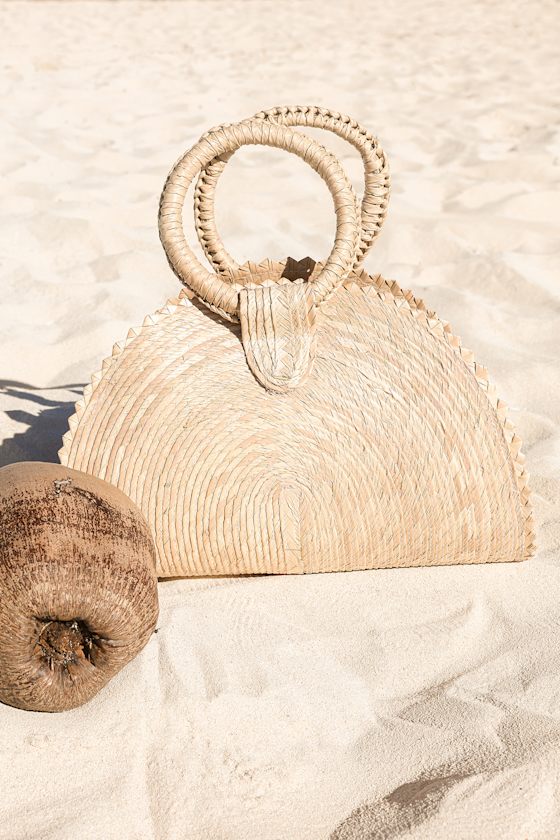 Resort Bound Beige Woven Straw Tote Bag 1