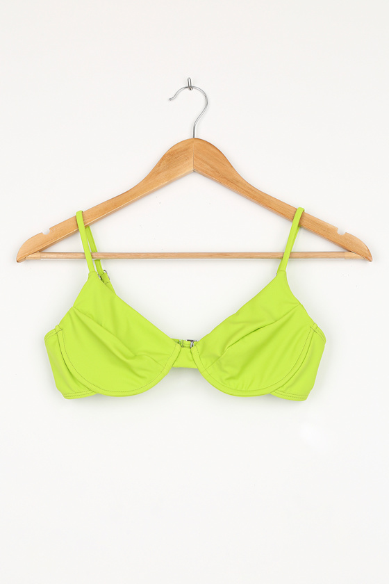 Lime Green Bikini Top Underwire Bikini Top Bikini Top Lulus