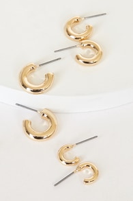 Ready For You Gold Mini Hoop Earring Set