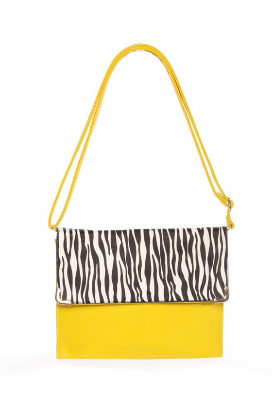 Safari Chic Yellow Animal Print Clutch