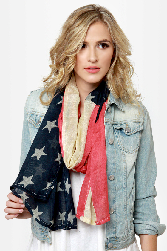 Lady Liberty American Flag Scarf