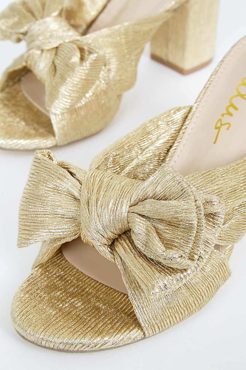 knee length dresses for ladies Lulu Green Satin Mesh Flower Heeled Sandals main image 0