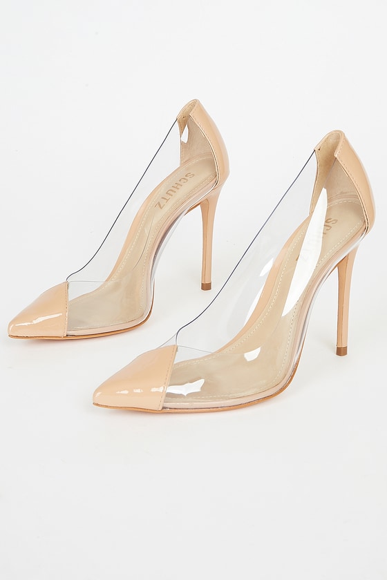 Schutz Cendi Honey Beige - Pointed-Toe Pumps - Stiletto Heels - Lulus