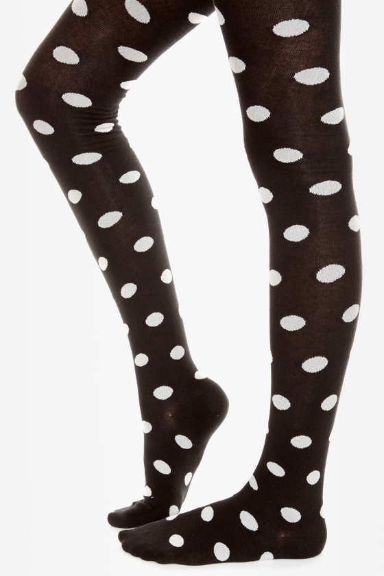 Tabbisocks Popping Dots Black Polka Dot Tights
