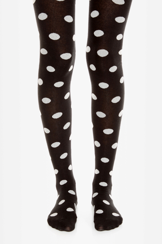 Tabbisocks Popping Dots Black Polka Dot Tights