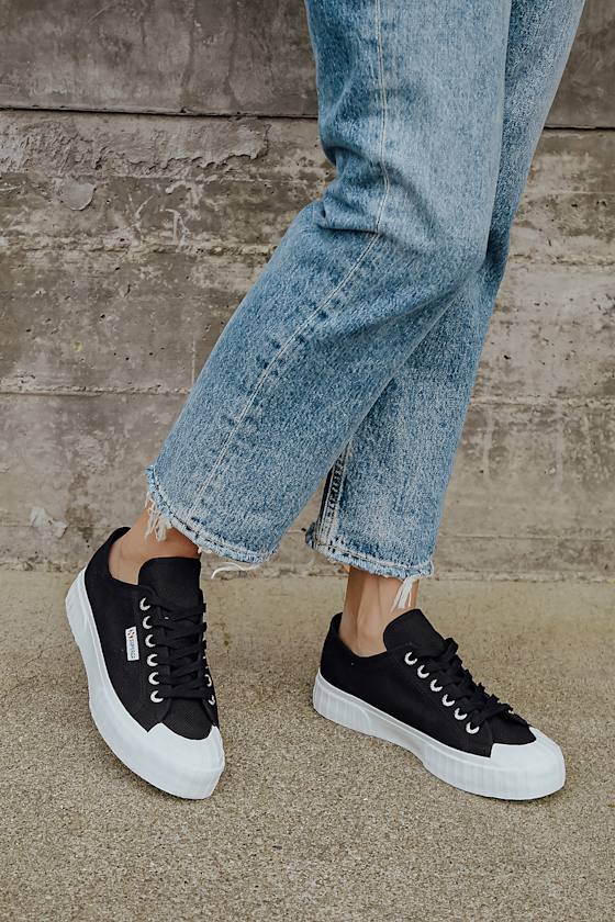 2630 Stripe Black and White Canvas Sneakers 5
