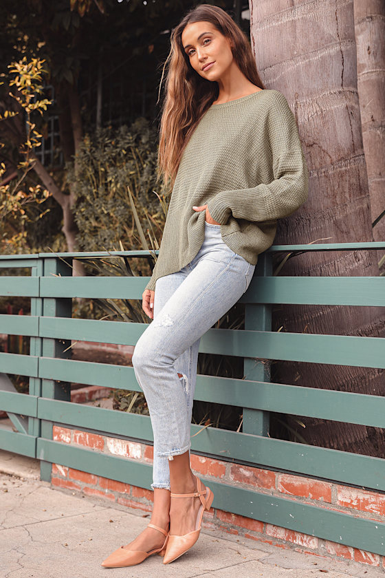 sage green oversized sweater