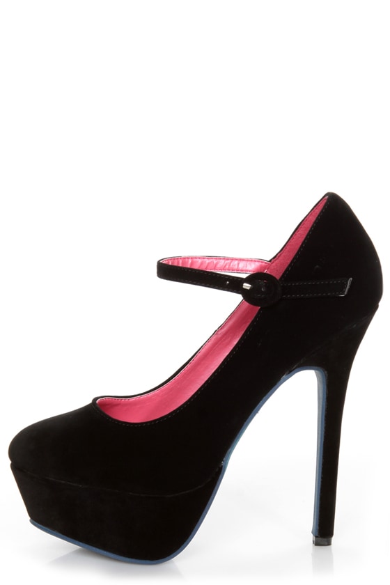 black mary jane platform pumps