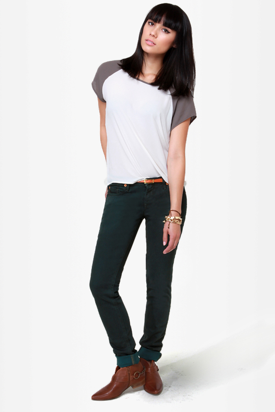 Quiksilver Lorne Dark Green Skinny Jeans