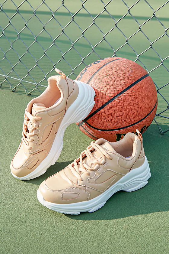 Gennifer Medium Nude Chunky Sneakers 1