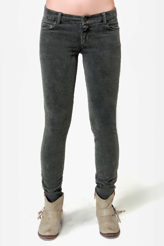 Quiksilver Woodstock Grey Corduroy Skinny Pants