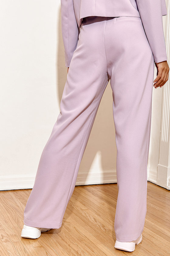 Road to Success Lilac High-Waisted Trouser Pants 2