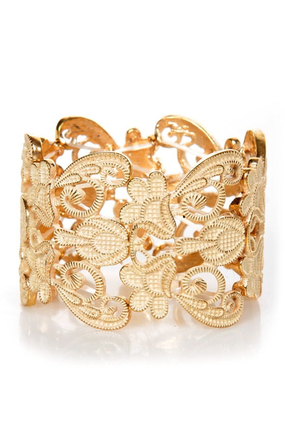 Putting On Heirlooms Gold Lace Cuff