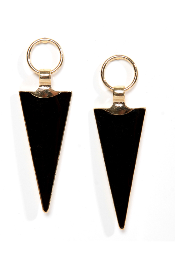 Arrowheads Up! Black and Gold Earrings