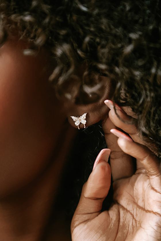 Bailey 14KT Gold Butterfly Stud Earrings 1