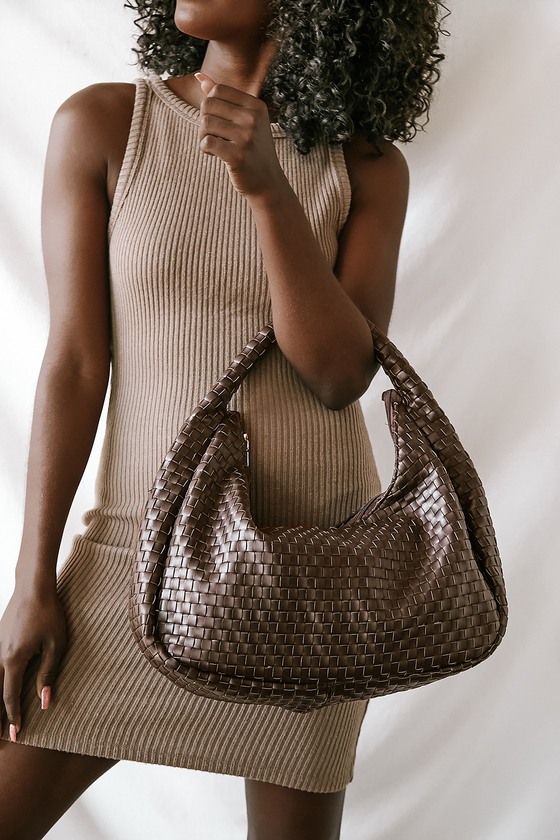 Brown woven on sale bag