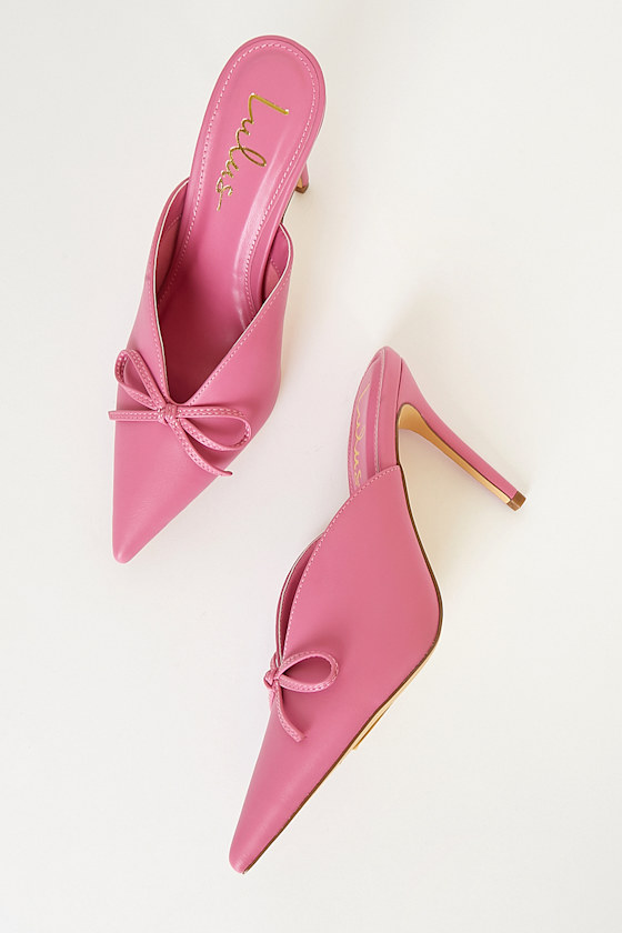 pink pointed mules