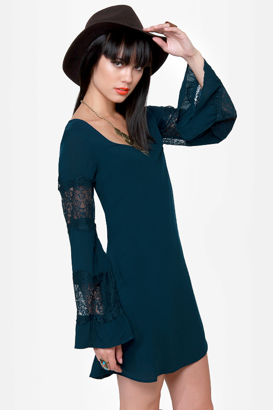 Sleeve It to Me Blue Shift Dress