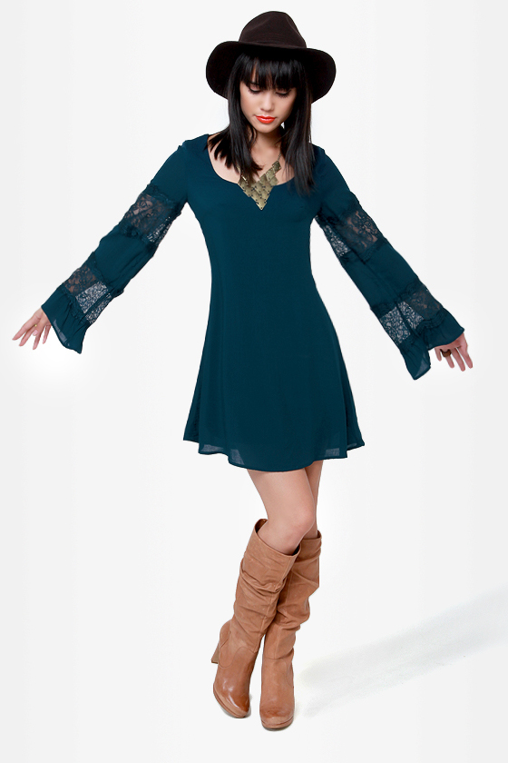 Sleeve It to Me Blue Shift Dress