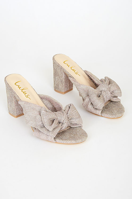 Dorothea Taro Shimmer Knotted High Heel Sandals 3