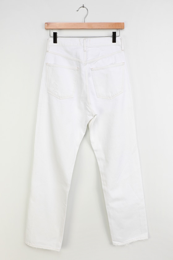 loose fit white jeans