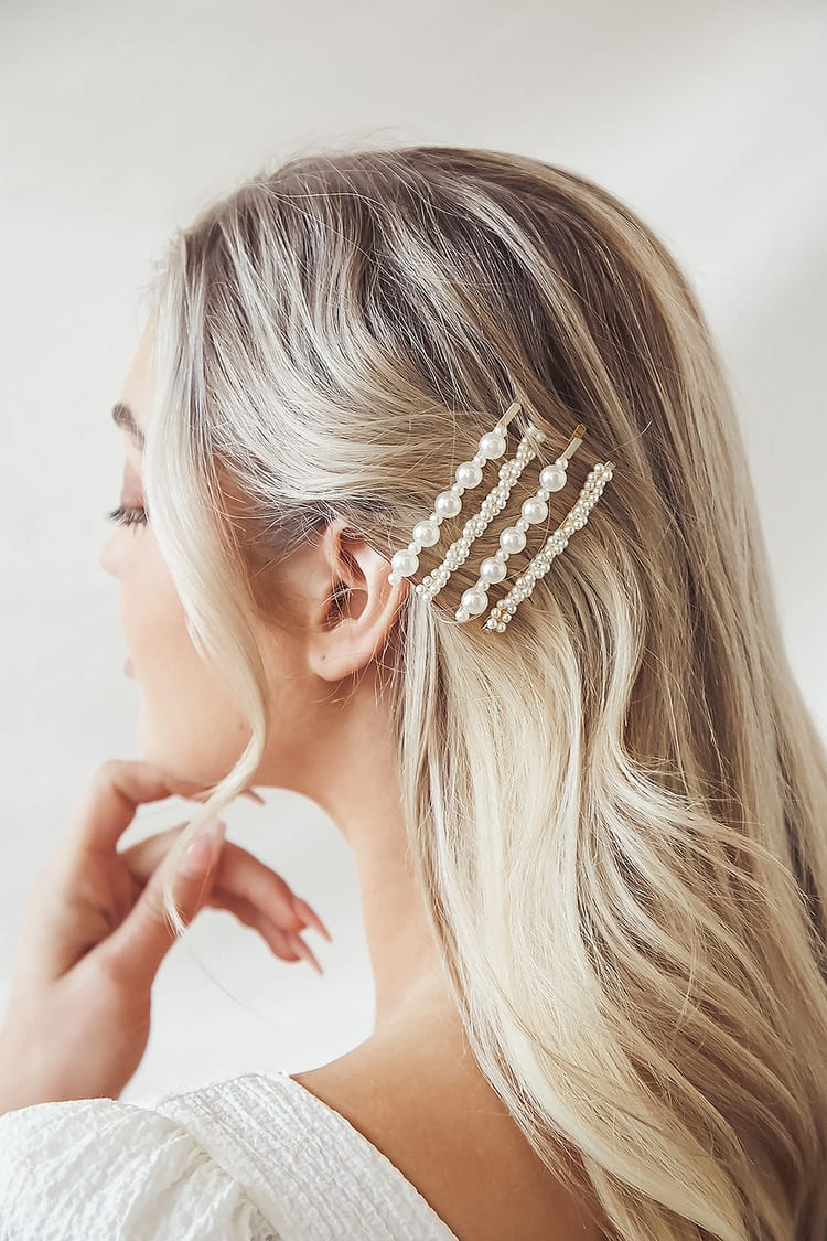 5 Piece Elegant Pearl Bridal Hair Comb & Pins