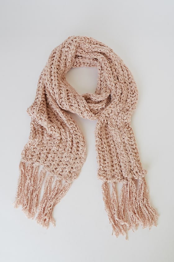 Glitter and Glimmer Blush Knit Scarf