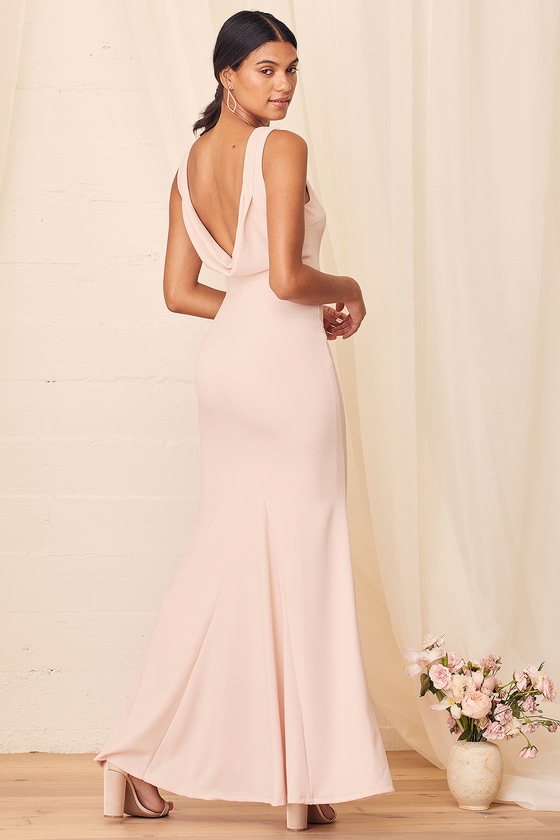 Lovely Blush Pink Dress Maxi Dress Backless Dress Lulus