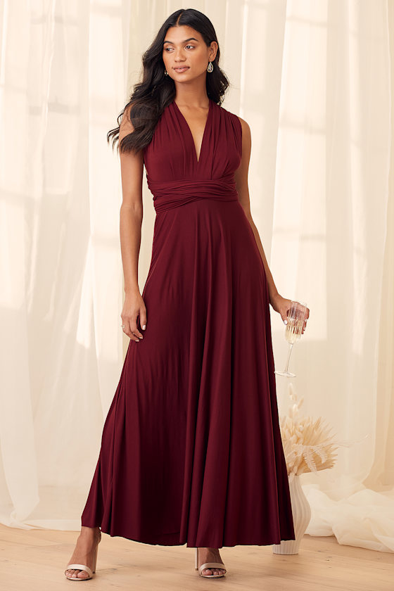 Burgundy Bridesmaid Dress Infinity Dress Convertible Dress Lulus