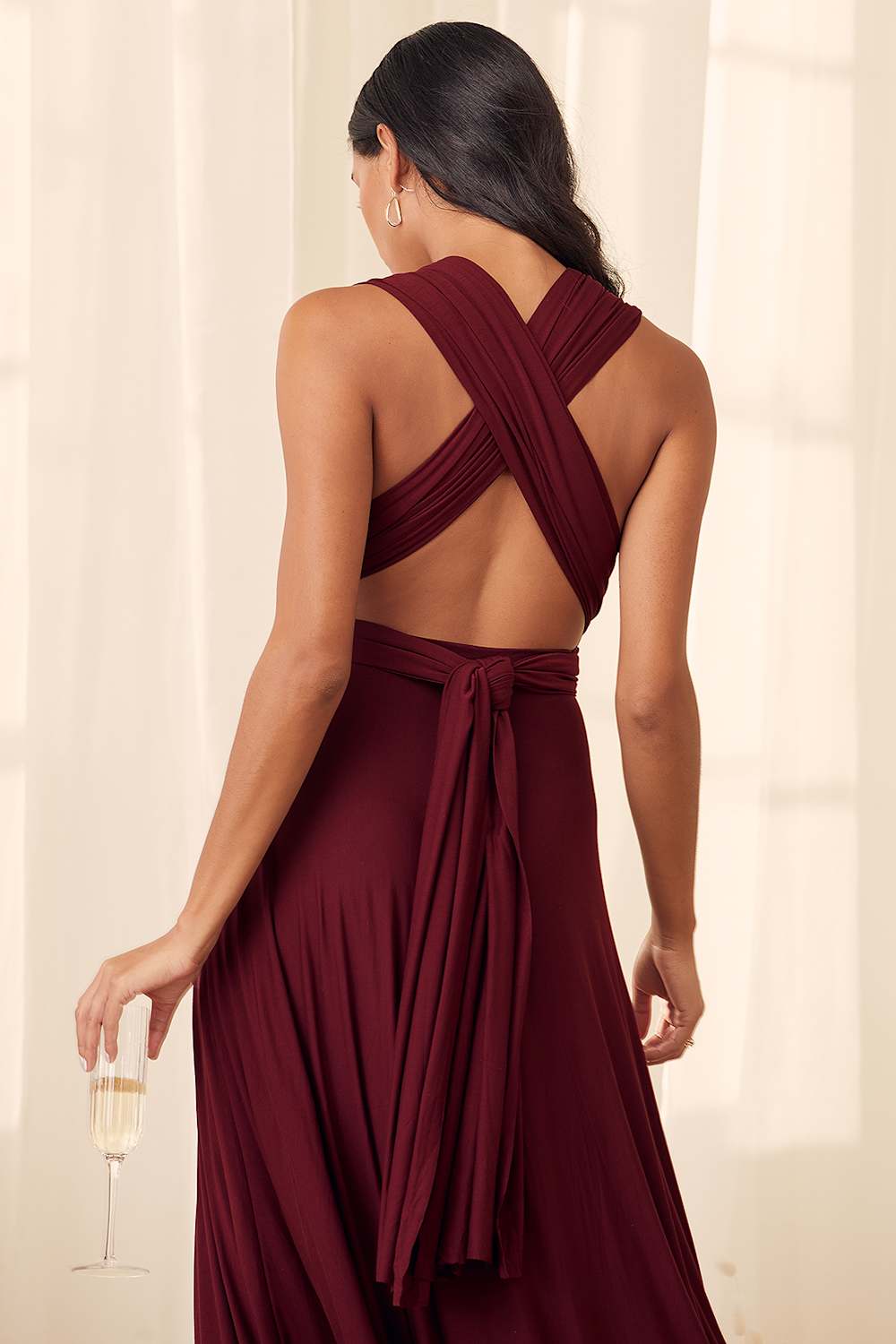 Tricks of the Trade Burgundy Maxi Dress