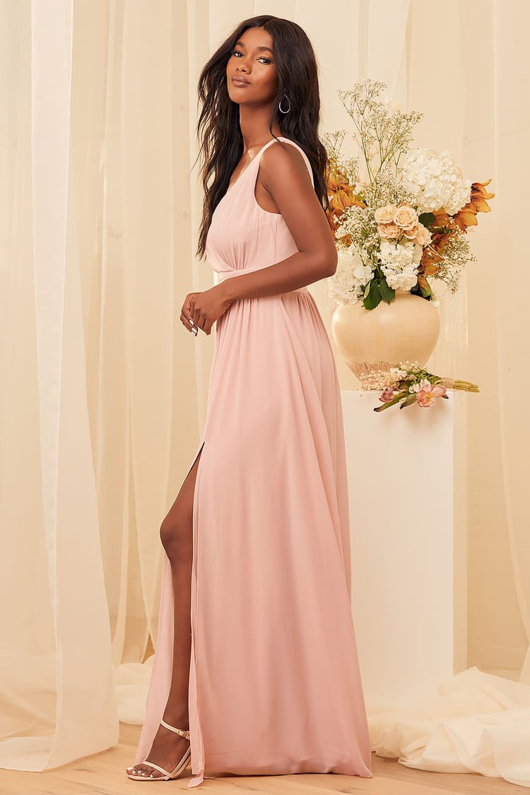 Lovely Blush Dress - Sleeveless Maxi Dress - Blush Maxi Dress - Lulus