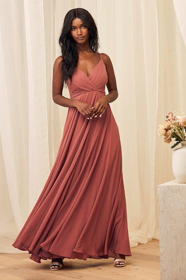 Lovely Rusty Rose Dress - Maxi Dress - Gown - Bridesmaid Dress - Lulus Lovely Rusty Rose Dress - Maxi Dress - Gown - Bridesmaid Dress - Lulus