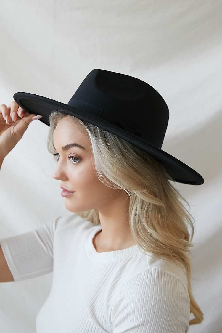 Black Hat - Fedora Hat - Felt Hat - Panana Hat - Boho Hat  display picture 1