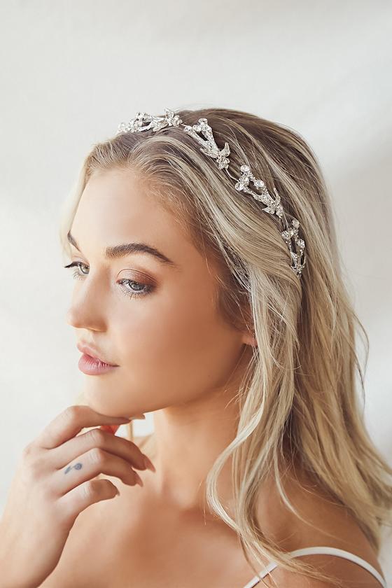 Cherished Moments Silver Rhinestone Headband 1