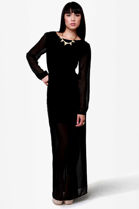 Rubber Ducky All You Can Sheath Black Maxi Dress
