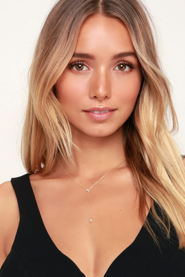Lovely Gold Necklace Drop Necklace Plated Sterling Silver Lulus