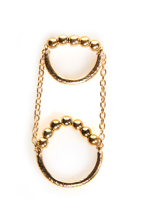 Twofer Gold Knuckle Ring