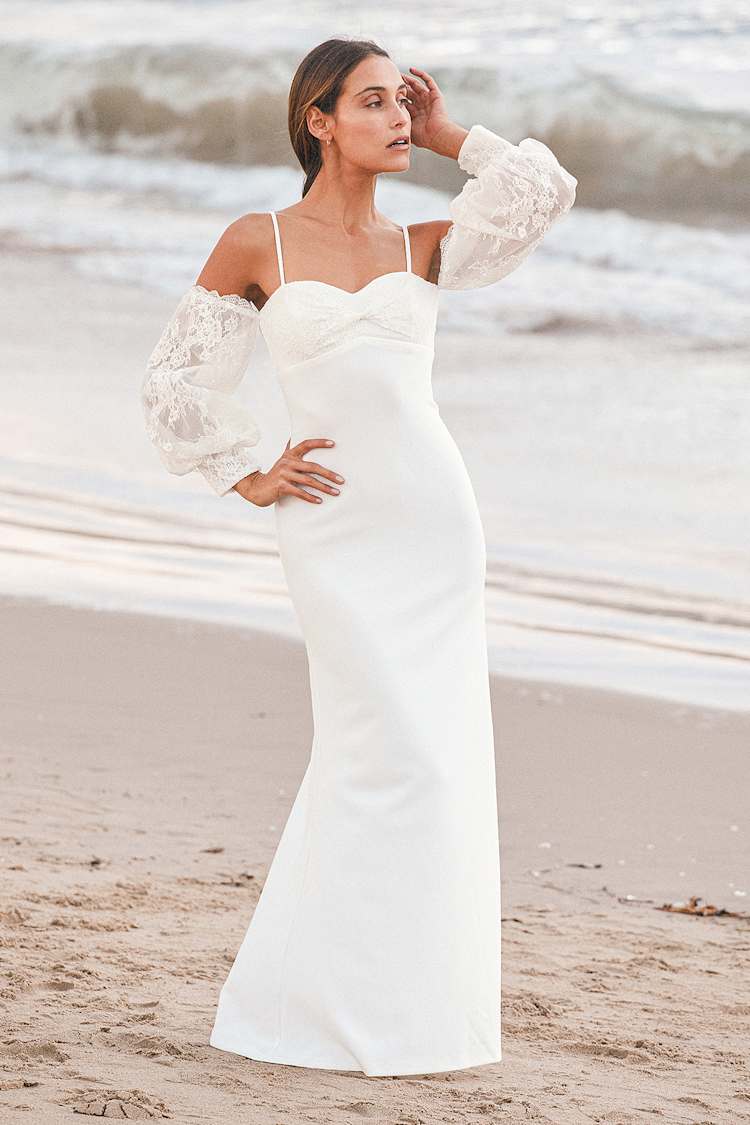 White Maxi Dress - Off-the-Shoulder Maxi Dress - Puff Sleeve Maxi - Lulus
