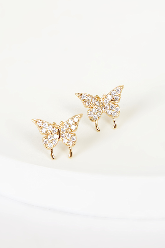 Bailey 14KT Gold Butterfly Stud Earrings 3