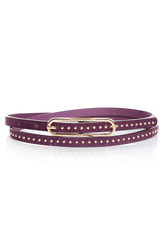 Lots of Dots Studded Purple Skinny Belt