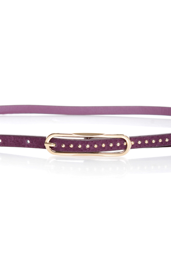 Lots of Dots Studded Purple Skinny Belt