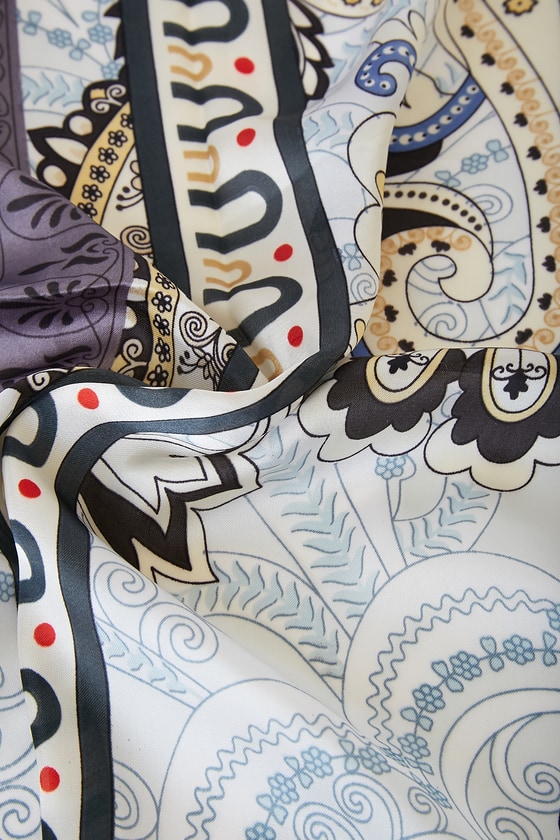 Paisley Print And Mini Monogram Scarf
