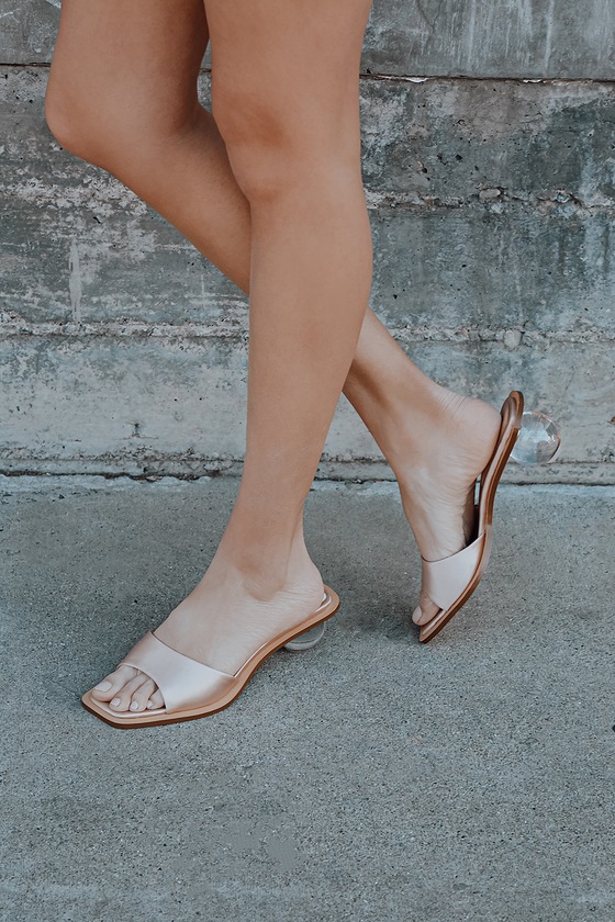 Cute Ivory Heels - Satin High Heels - High Heel Sandals - Lulus